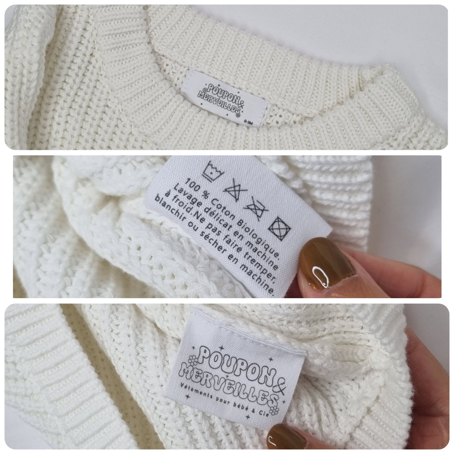 Combinaison bébé en maille tricot