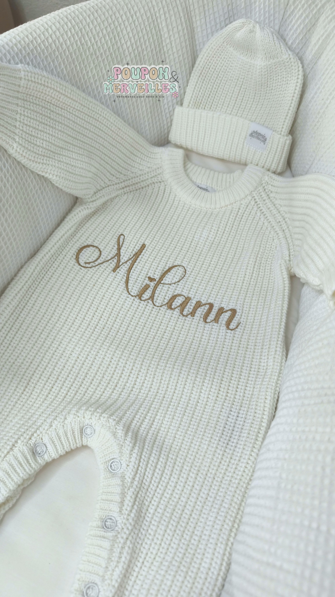 Combinaison bébé en maille tricot
