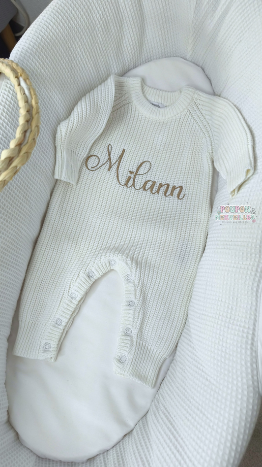 Combinaison bébé en maille tricot