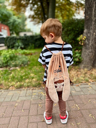 Sac pochon lapin bleu