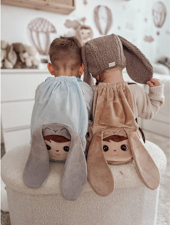 Sac pochon lapin bleu