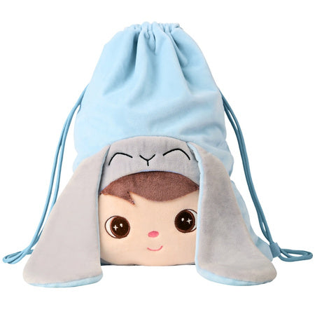 Sac pochon lapin bleu