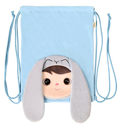 Sac pochon lapin bleu
