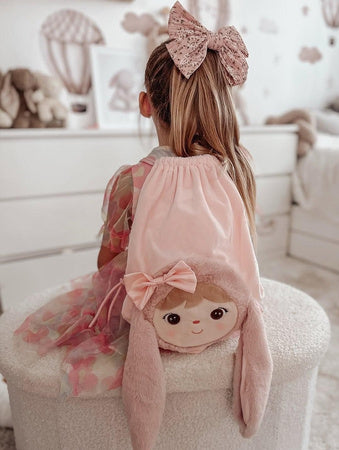 Sac pochon lapin rose