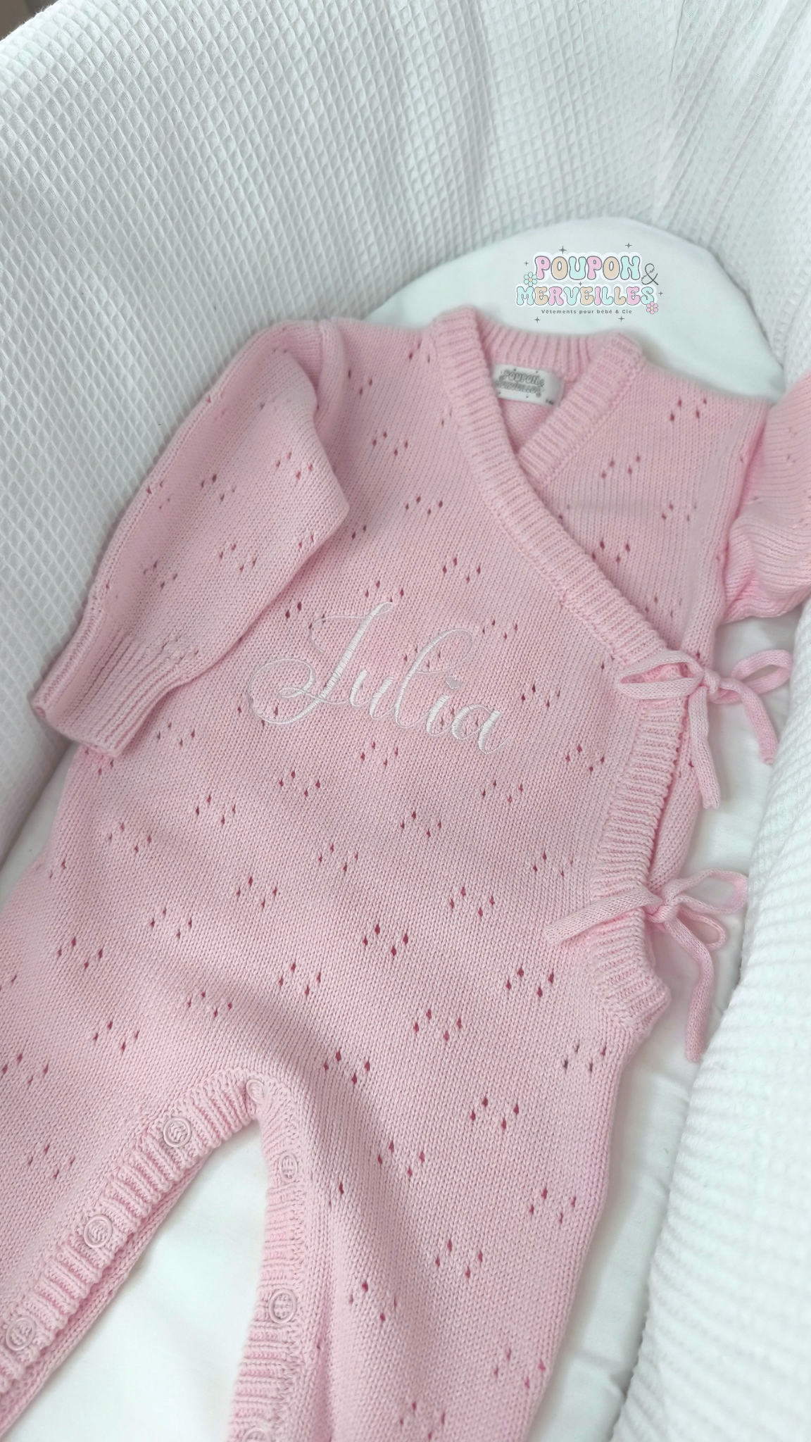 Combinaison cache-coeur ROSE en maille ajourée