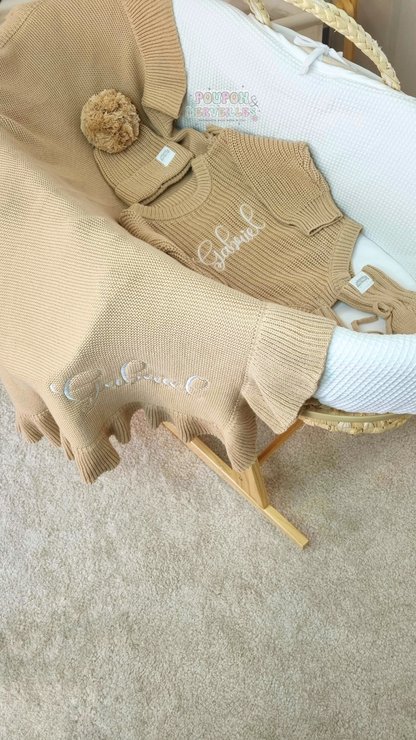 Coffret naissance : Ensemble barboteuse et couverture personnalisée